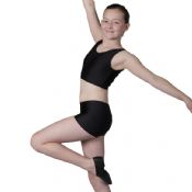 Dance Crop Top Black Nylon Lycra